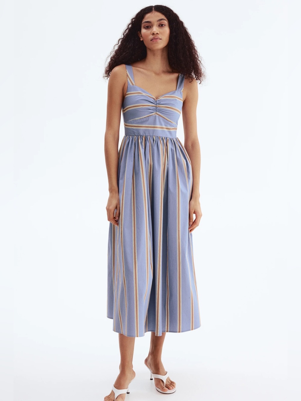 H &M Cotton Poplin Midi Dress